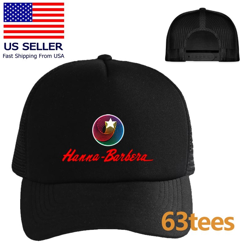 Hanna Barbera Animation Black Adjustable Trucker Cap Adult Size