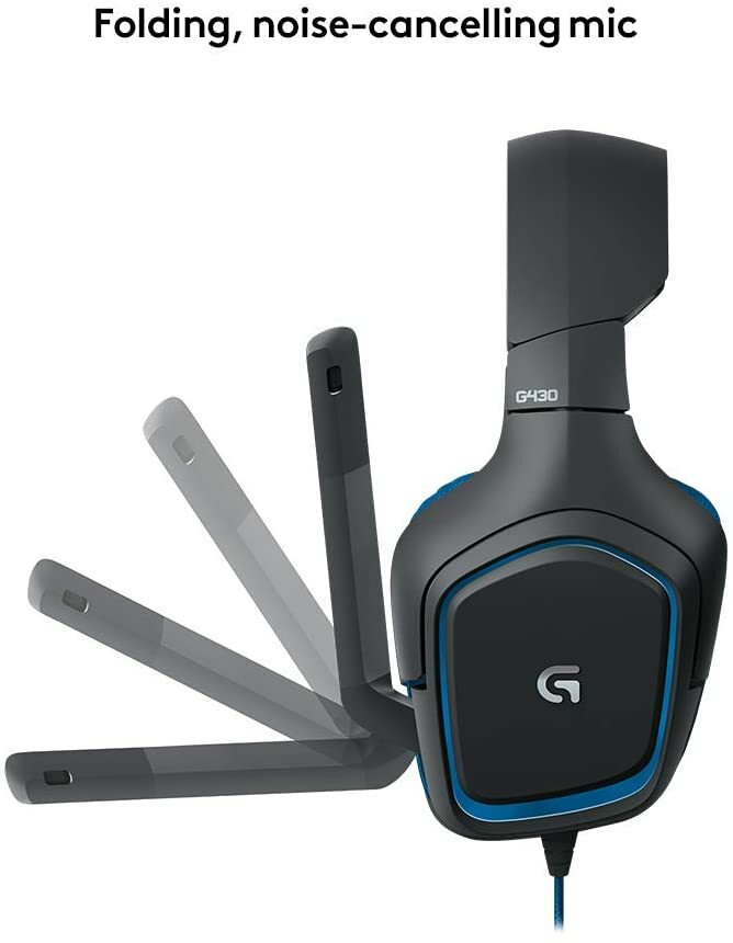 Logitech G430 Black/Blue Over the Ear Gaming Headset for