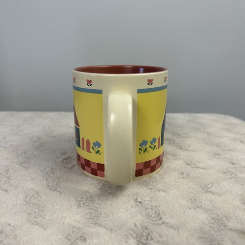 Russ Berrie Home Sweet Home Coffee Mug House Checkerboard Vintage 90's 8973 - Picture 2 of 9