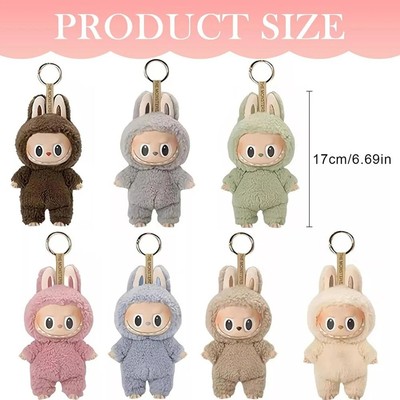 Official LABUBU POP MART The Monsters Exciting Macaron Plush Dolls Toy Keychain