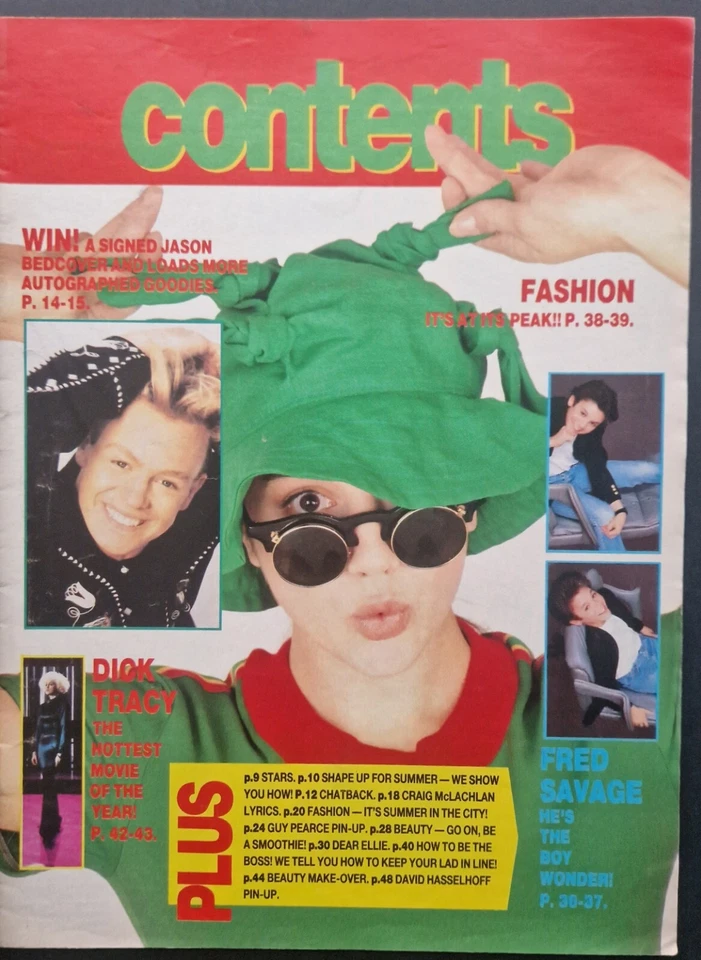 Jackie Magazine 28 July 1990 - Kylie, Guy Pearce, Fred Savage, Tayler Kane - Image 4 of 4