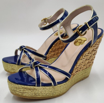Sandalen Damen ras Sommerschuhe Sandalette offene Schuhe Gr. EU 40 Blau
