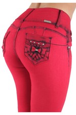 Women's Juniors Colombian Design, Butt Lift, Push Up, Mid Waist, Skinny Jeans