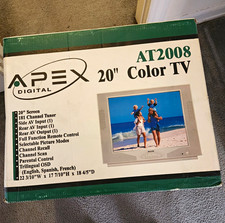 Apex Digital AT2008 20 in Silver CRT TV 480i Remote Built-In Speakers RCA