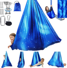 Sensory Swing for Kids Indoor  Outdoor Double Layer Therapy Cuddle Hammock Chai