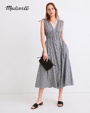 Blue Madewell floral midi dress