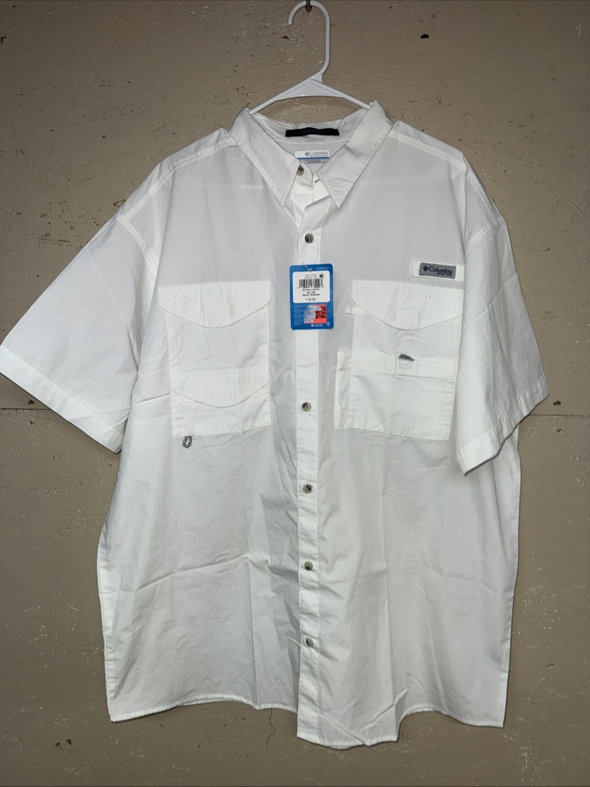 Columbia PFG Fishing Shirt Mens XL Vented Short Sleeve Omni Shade Bonehead NWT