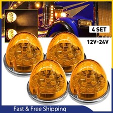 4PCS Watermelon Marker Light Clearance Signal Turn Lamp w/Base Amber Universal