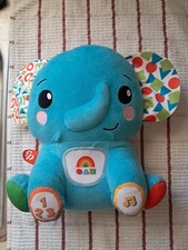 Fisher Price Lights Learning Musical Elephant Plush Toy Tested and Working