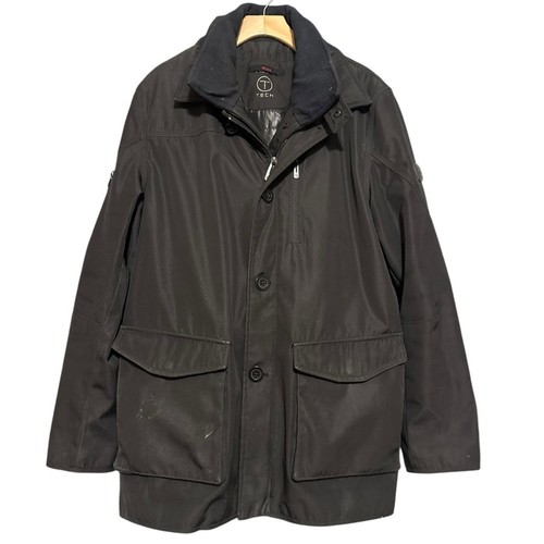 Tumi T-Tech Men’s Sz M Black Double Closure Full Zip Button Snap Up Jacket Parka - Picture 3 of 14