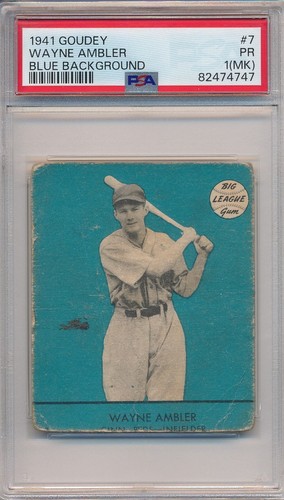 Wayne Ambler [Blue Background] #7 1941 Goudey card