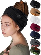 Diadema de turbante abierto forrada de satén unisex para mujer - 1 negra
