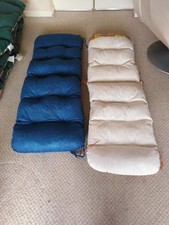 Used Sun Lounge Cusions   ,Vintage Patterns.  Green Leaves With Red Flowers