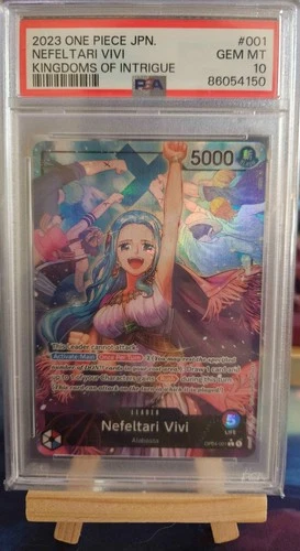 2023 One Piece OP04 EN Alternate Art #001 Nefeltari Vivi PSA 10 ERROR SLAB