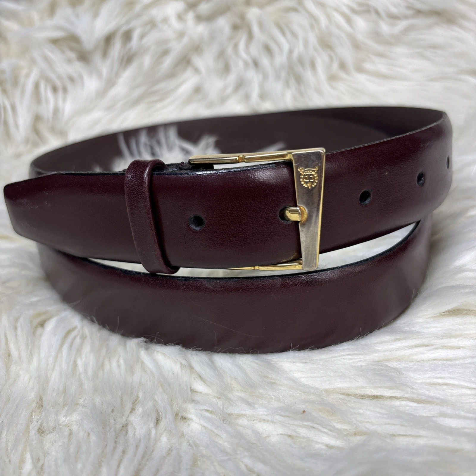 Ceinture femme vintage Christian Dior cuir marron 110/44