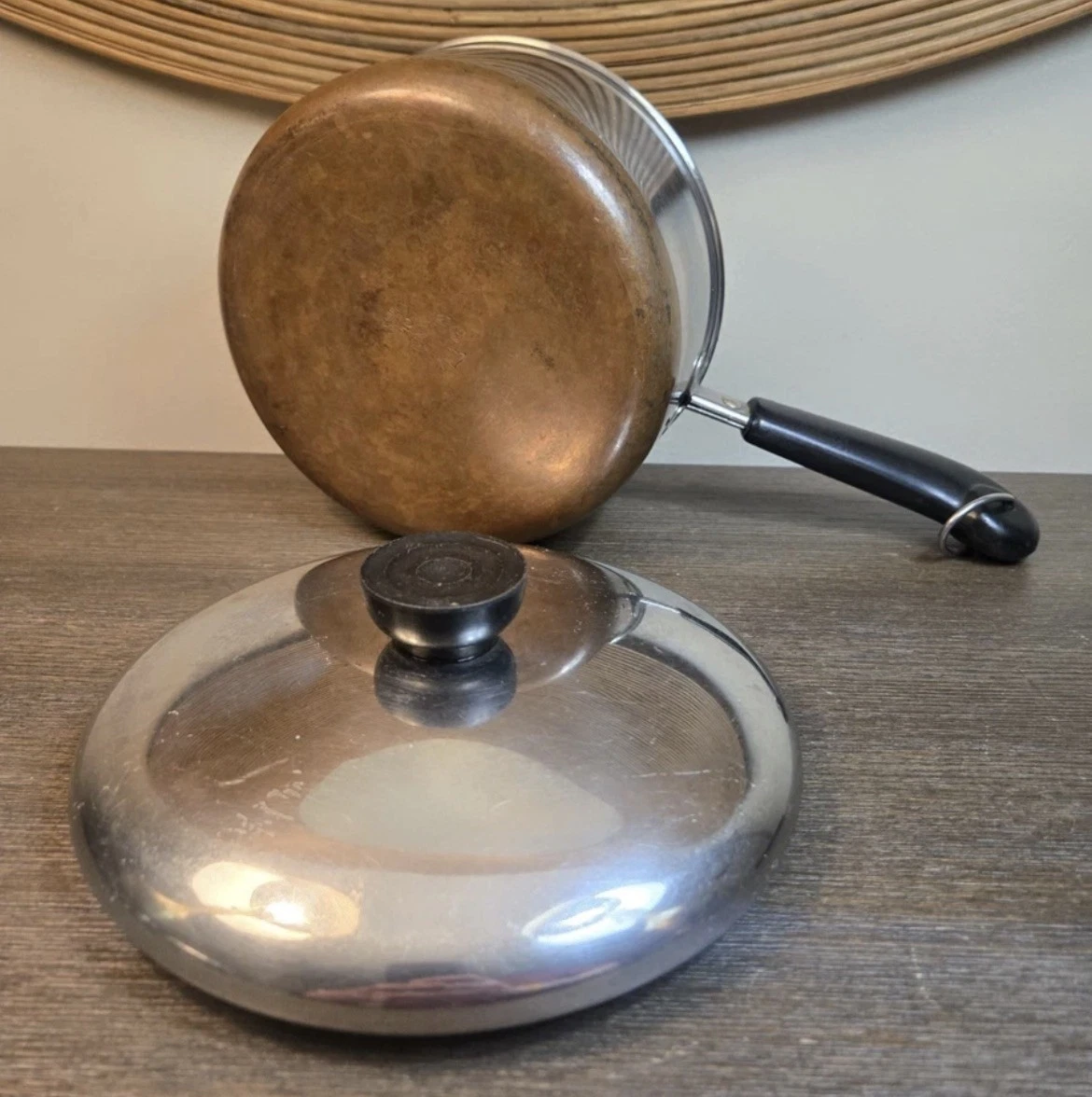 Vintage Revere Ware 2 Quart Qt Sauce Pan Pot W/ Lid Copper Clad