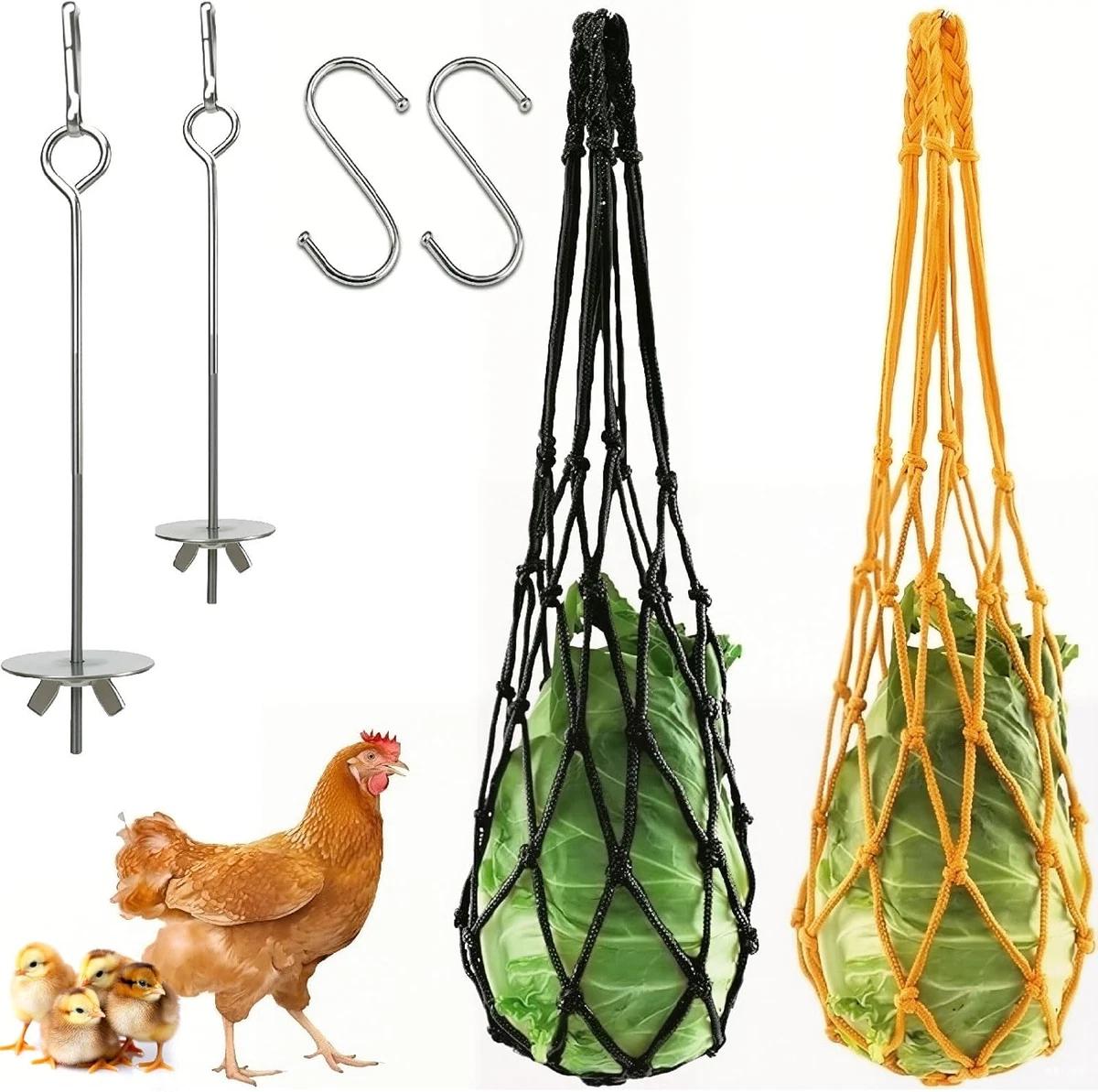 Mangiatoia Per Galline A Rete Per Verdure – 2 Pezzi Con Gancio