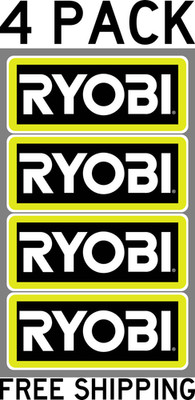 FOUR PACK RYOBI TOOLS DECALS LABELS STICKER TRUCK TOOLBOX  6''X2.5'' FREE SHIPPING