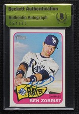 BAS 2014 Topps Heritage Ben Zobrist #316 Authentic Auto ow6
