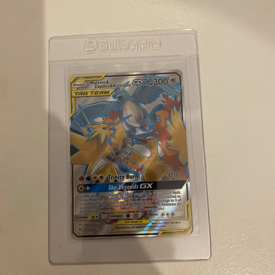 Moltres & Zapdos & Articuno GX (Full Art) 66/68 Hidden Fates Holo