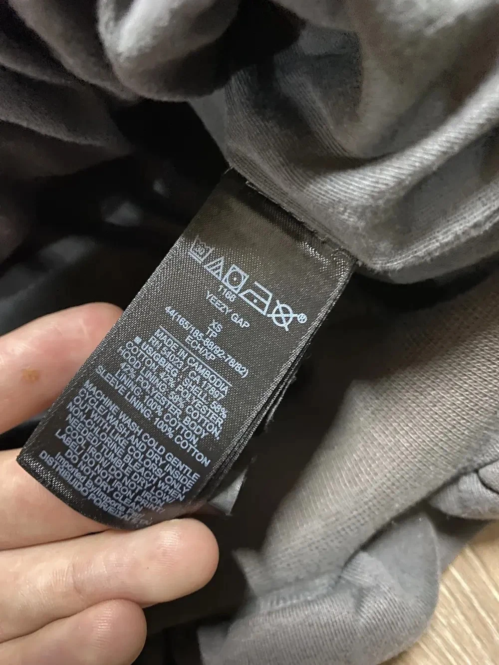 Felpa con cappuccio Xs Yeezy Gap Engineered Balenciaga Colomba USCITA ORIGINALE Grigio