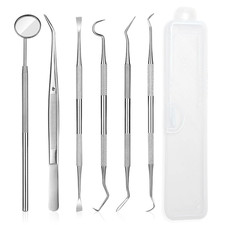 6 Pcs Dental Tools Set, Stainless Steel Teeth Cleaning Tools with Case
