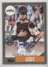 2022 Series 1 1987 Topps Baseball Black 49/199 Joey Bart #87BA-JBA Auto x3x