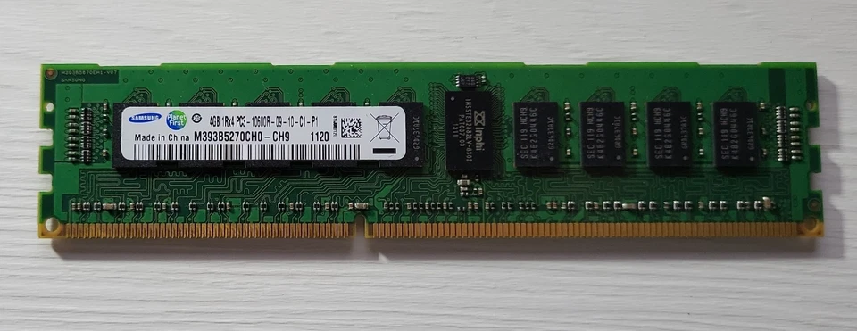 4GB RAM Modul ECC Samsung M393B5270CH0-CH9 4GB 1Rx4 PC3 10600R DDR3L Server RAM