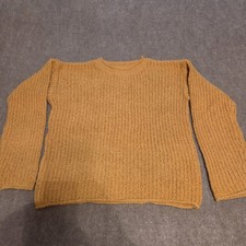 Cat Jack Girls XL 14/16 Yellow Knit Pullover Sweater Long Sleeve Crew Neck