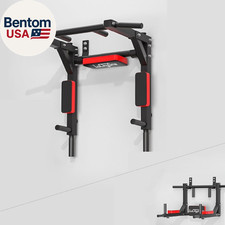 Multifunctional Wall Mounted Pull up Bar, Heavy Duty Steel Chin up Bar,Dip Stati