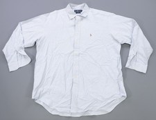 Rare VTG RALPH LAUREN Pinstriped Yarmouth Oxford Dress Shirt 90s Polo Blue 17-34