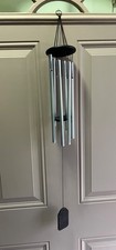 Vintage aluminum and wood  Wind Chime  32" long   great sound!