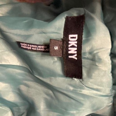 DKNY Kids Teal Diamond Quilted Hooded Puffer Vest