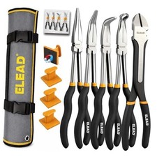 5-Piece 11" Needle Nose Pliers Set with 4 Magnetic Racks - Extra
