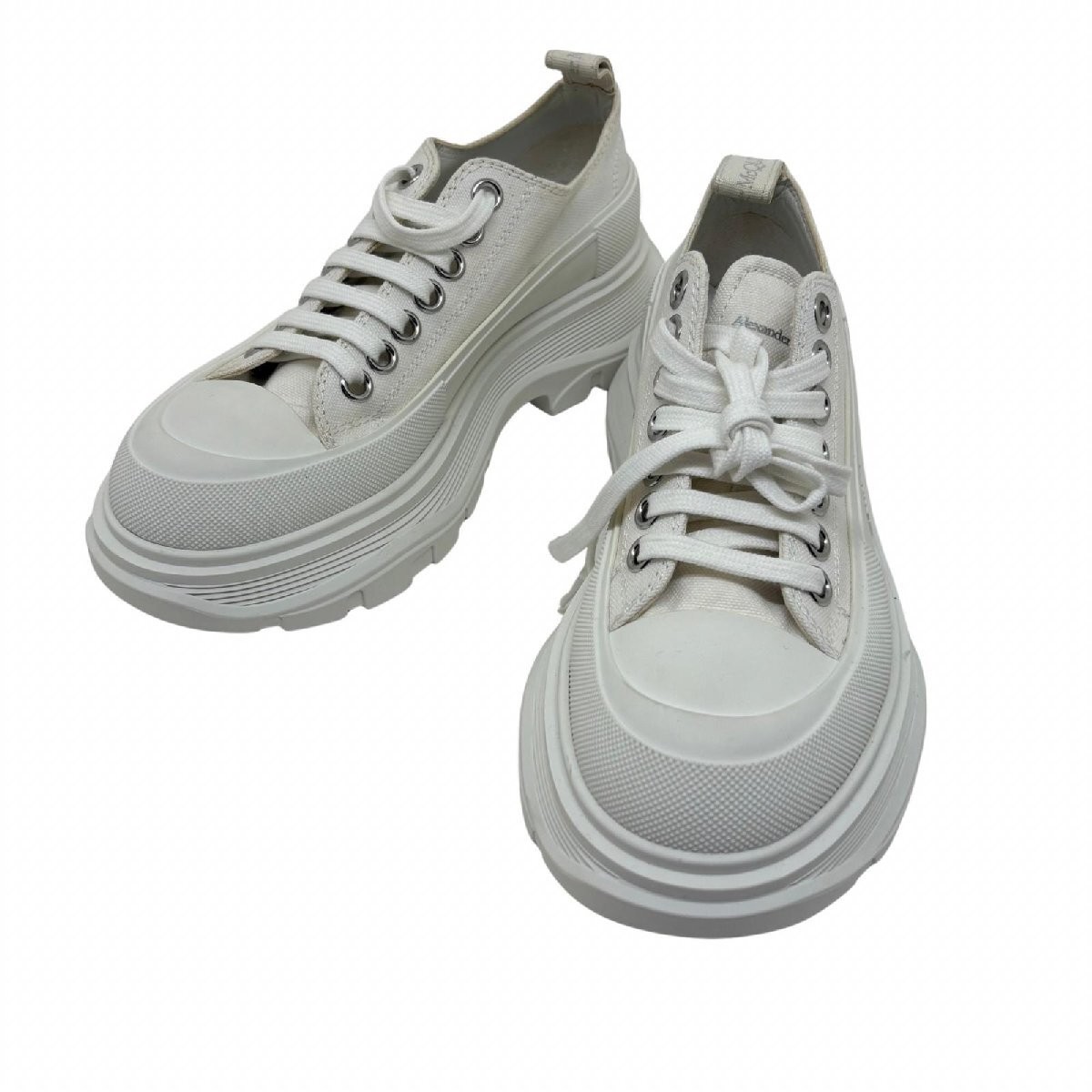 Alexander McQueen EU: Women's Size EU37 US7 White Canvas Sneakers