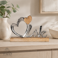 Formano Schriftzug Love Mit Herz Aus Aluminium -Mango Holz-578730