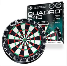 Harrows Quadro Dart Board-Unique 3 Scoring Zones-240 Max Score-Ultra Thin-17.75”