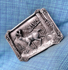 Buck Deer Stag Belt Buckle Nature Sportsman Hunter Cowboy Vtg Siskiyou .BLT226