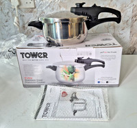 Pressure Cooker - Tower T80245 3L Stainless Steel with Steamer Basket