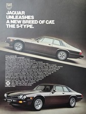 Jaguar S-Type XJ-S V-12 Luxury Passenger Car Vintage Print Ad 1976