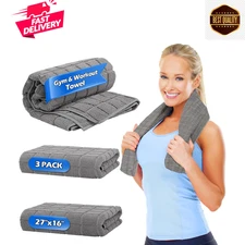 3 Pack Microfiber Gym Towels 16x27 Quick Dry Sweat Hand Towels for Workout & Tra