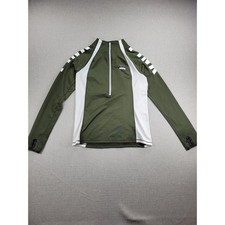 PINK Victoria's Secret Women's Track Jacket M Army Green Half Zip Thumbholes
