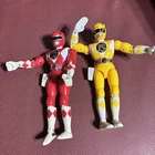 Bandai Mighty Morphin Power Rangers Red And Yellow Ranger 8" Figure 1994 Vintage