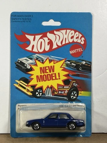Vintage Hot Wheels New Model Peugeot 505 On Card Hong Kong Base  VHTF