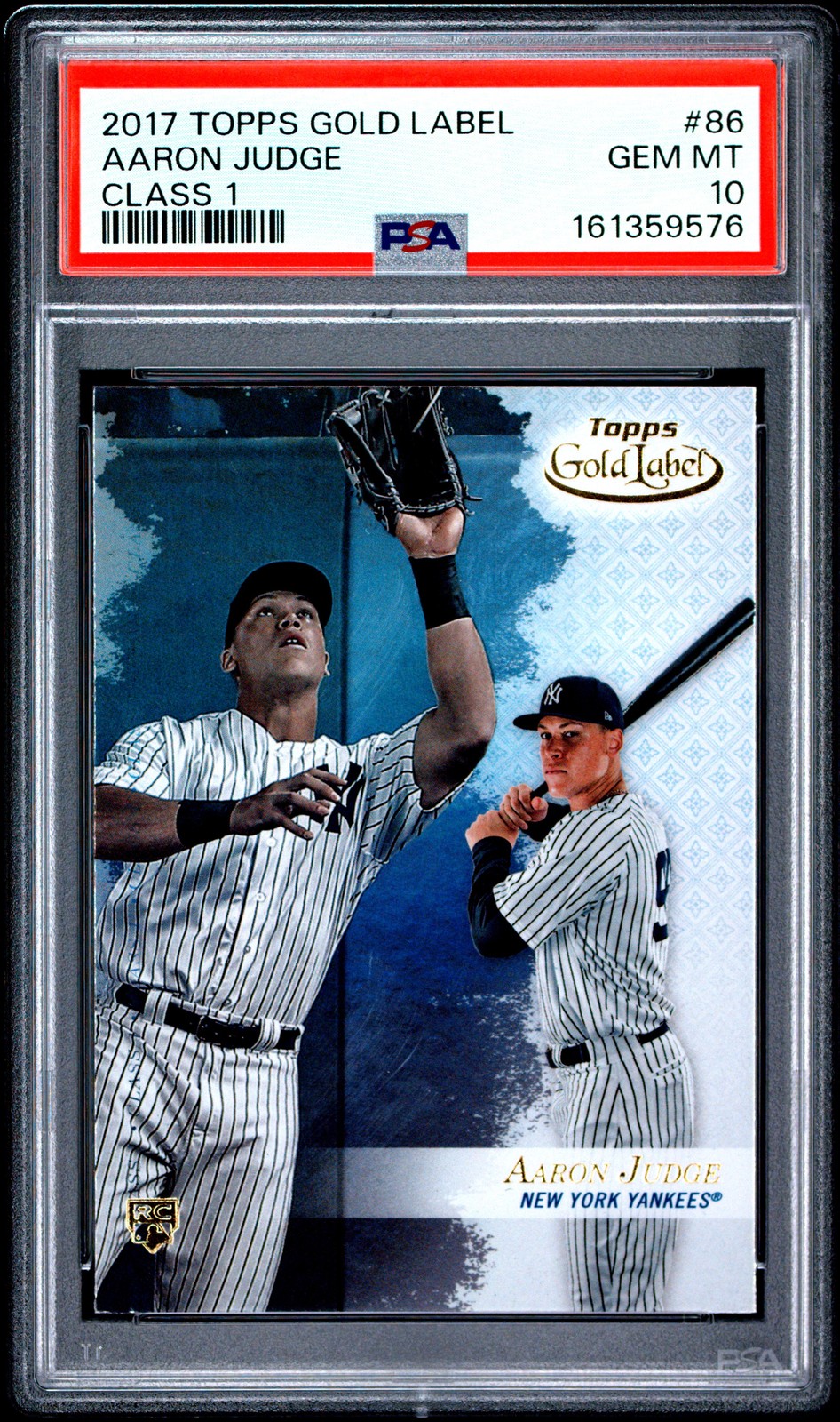 2017 TOPPS GOLD LABEL CLASS 1 #86 AARON JUDGE ROOKIE RC PSA 10