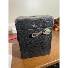 Antique Vintage Box Camera Black Leatherette Decorative Photography Prop