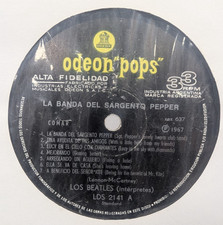 RARE 1967 ARGENTINA! The Beatles ‎– La Banda Del Sargento Pepper LP No Sleeve(G)