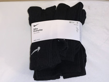 NIKE DRI-FIT 6 PAIRS BLACK SOCKS NEW