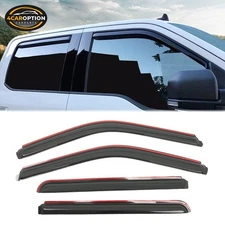 In-Channel Window Visor Fits 15-25 Ford F150 17-25 F250-F450 Superduty Crew Cab