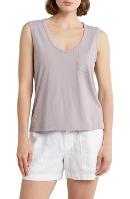 $95 - James Perse V-Neck Cotton Tank In Iris Size 2 (M)